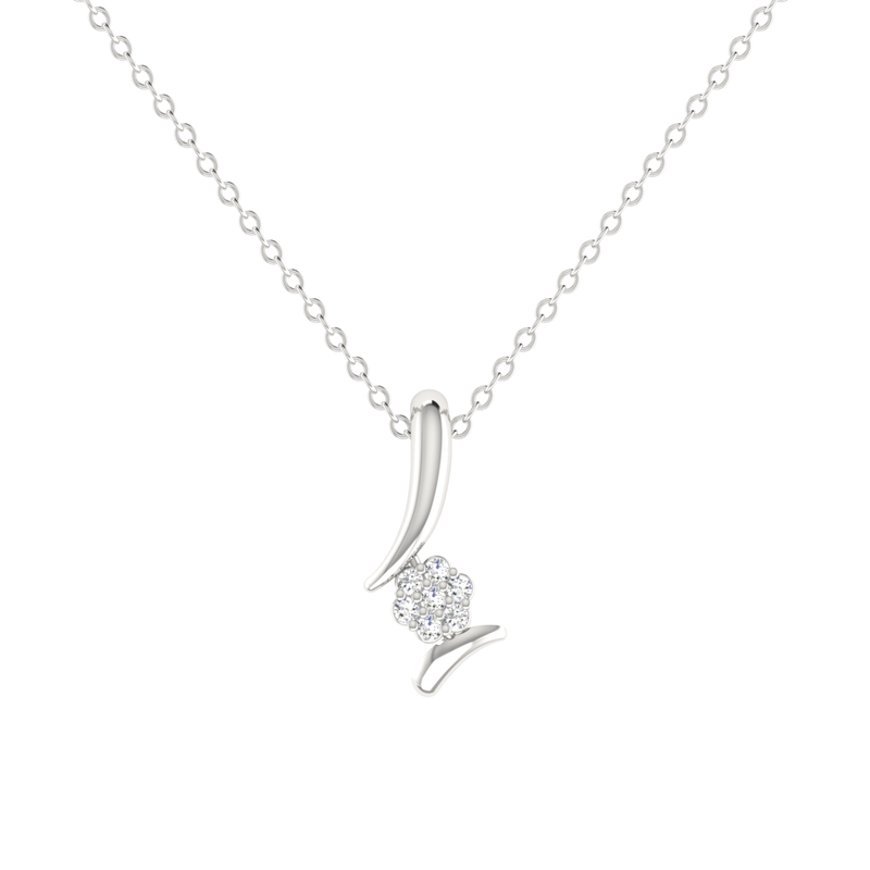 Sinuous Spark Platinum Plated Lab Grown Diamond Pendant