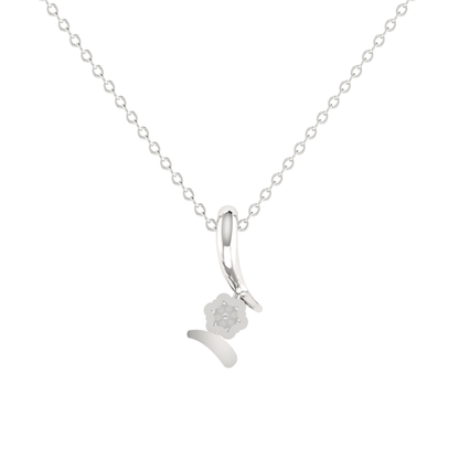 Sinuous Spark Platinum Plated Lab Grown Diamond Pendant