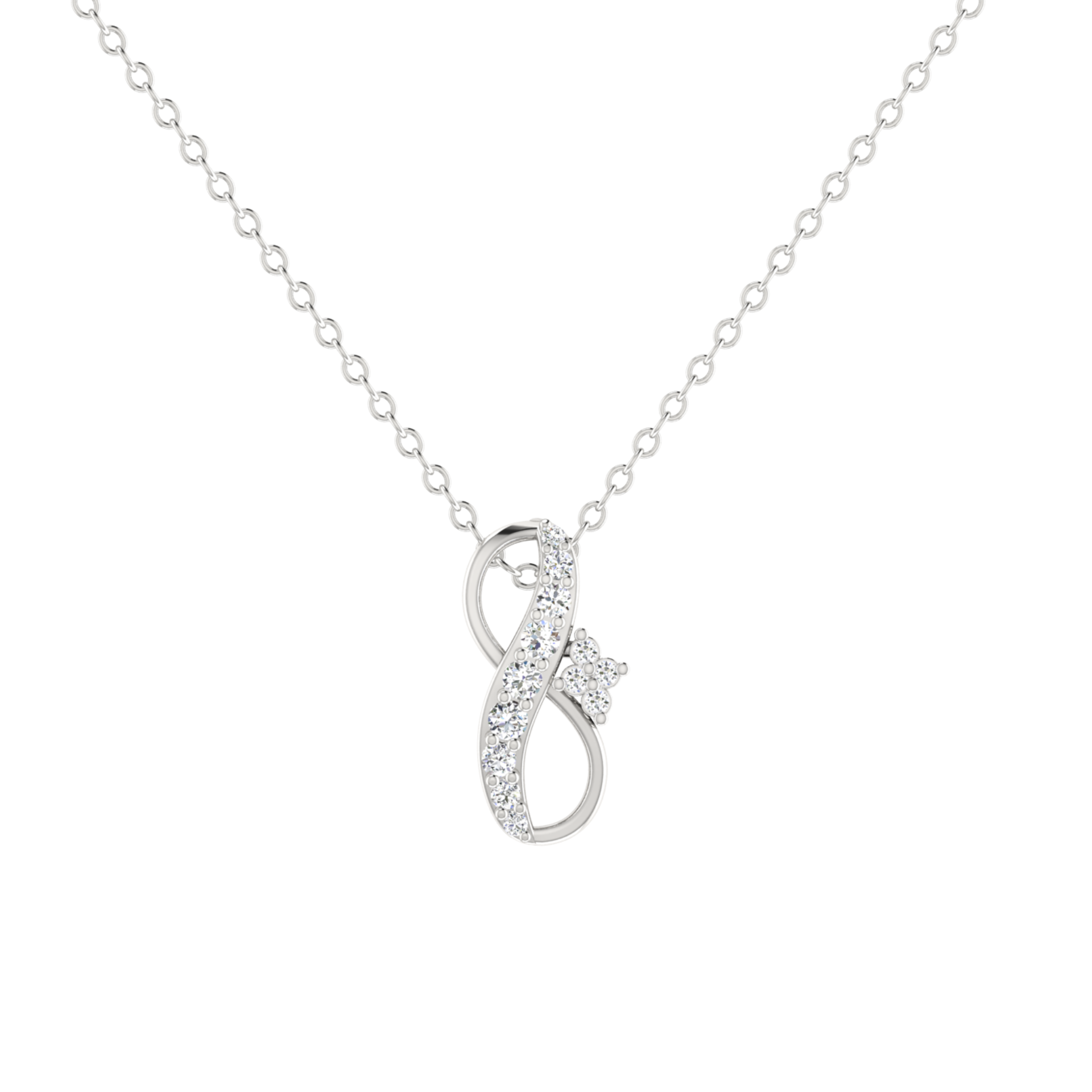 Cadence Infinity Platinum Plated Lab Grown Diamond Pendant