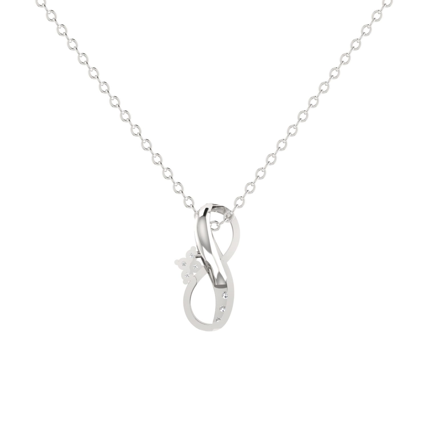 Cadence Infinity Platinum Plated Lab Grown Diamond Pendant