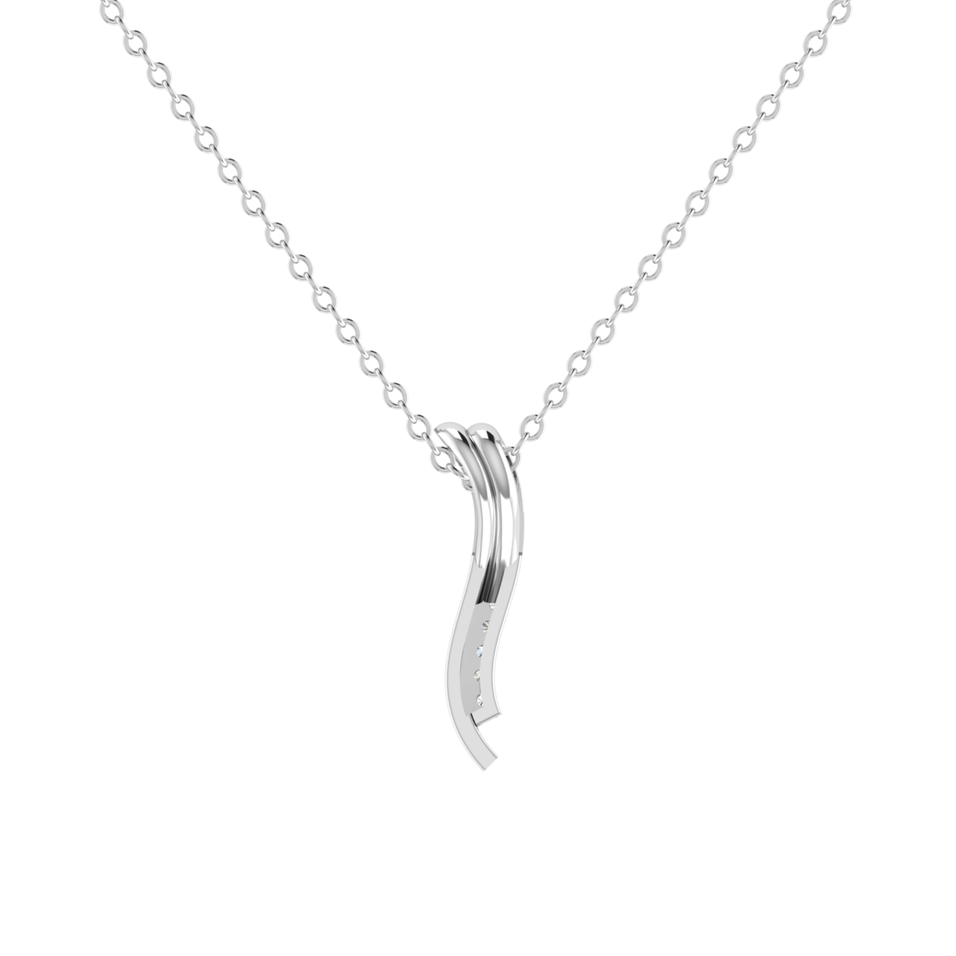 Vespera Slide Platinum Plated Lab Grown Diamond Pendant