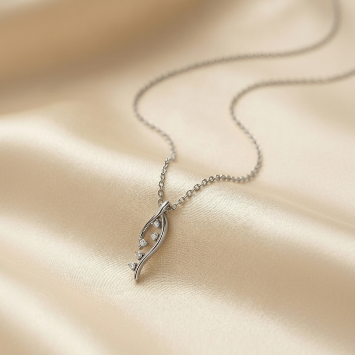 Husk Flora Platinum Plated Lab Grown Diamond Pendant