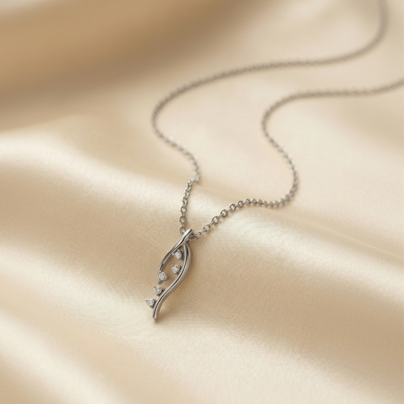 Husk Flora Platinum Plated Lab Grown Diamond Pendant