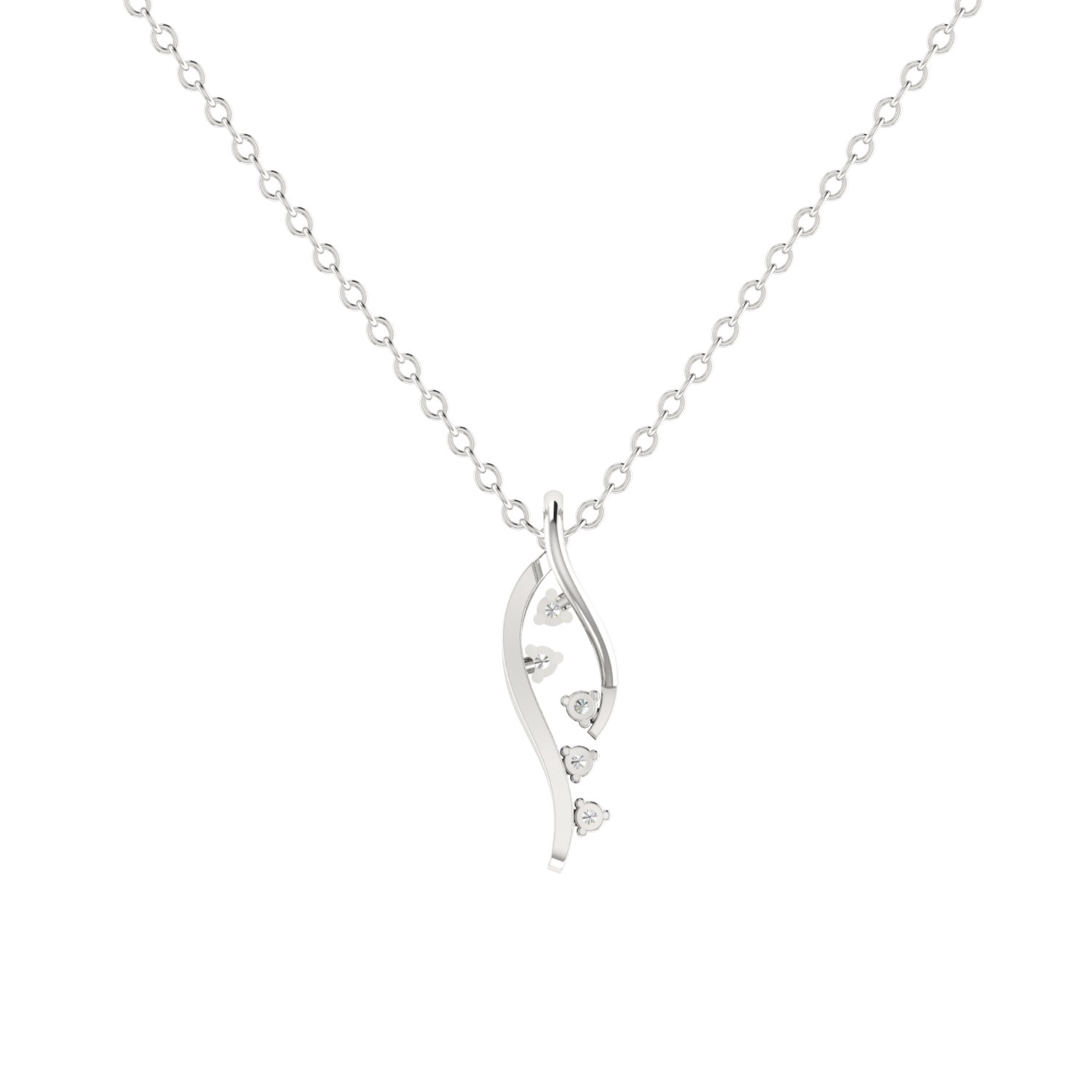 Husk Flora Platinum Plated Lab Grown Diamond Pendant
