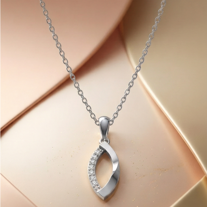 Stratos Twist Platinum Plated Lab Grown Diamond Pendant