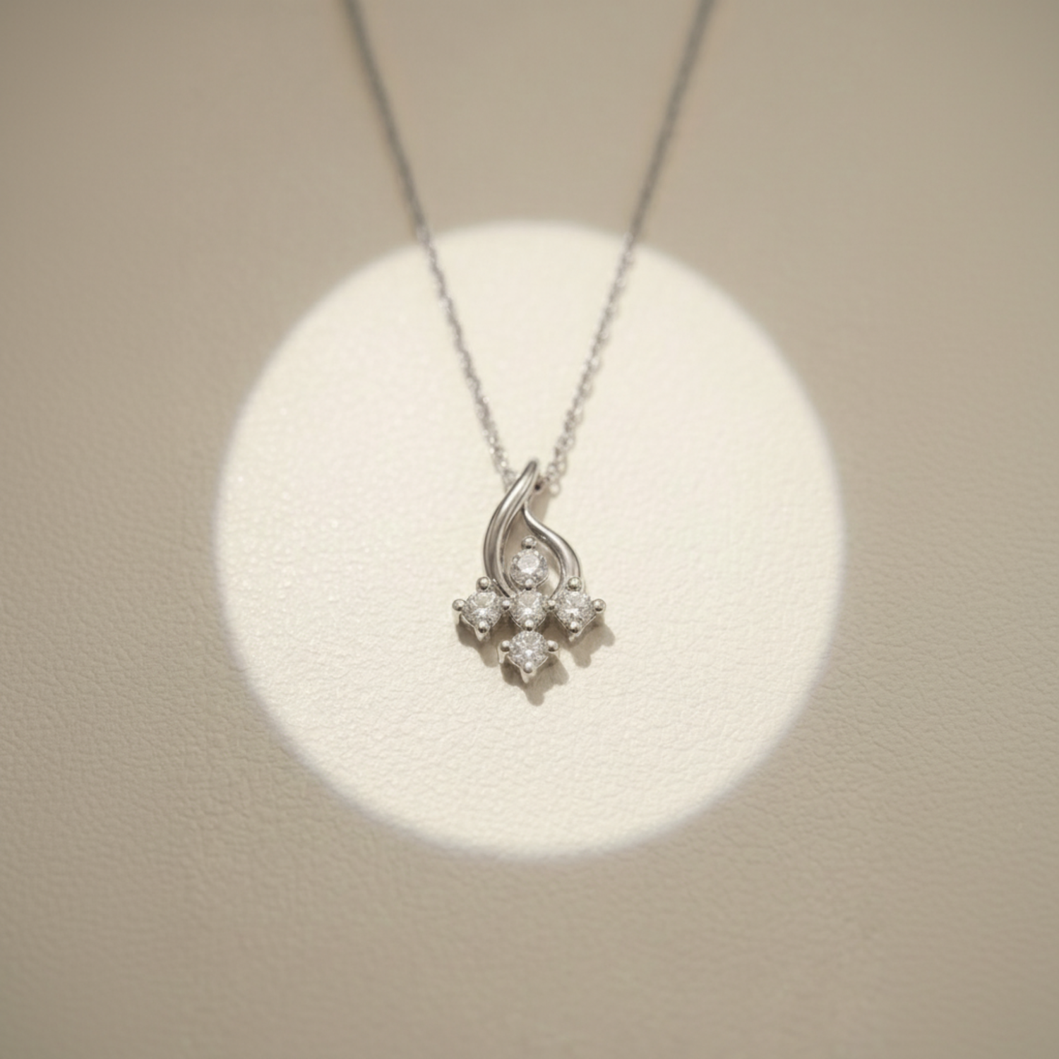 Covenant Swirl Platinum Plated Lab Grown Diamond Pendant