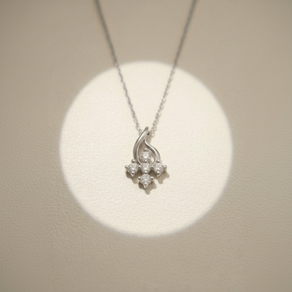 Covenant Swirl Platinum Plated Lab Grown Diamond Pendant