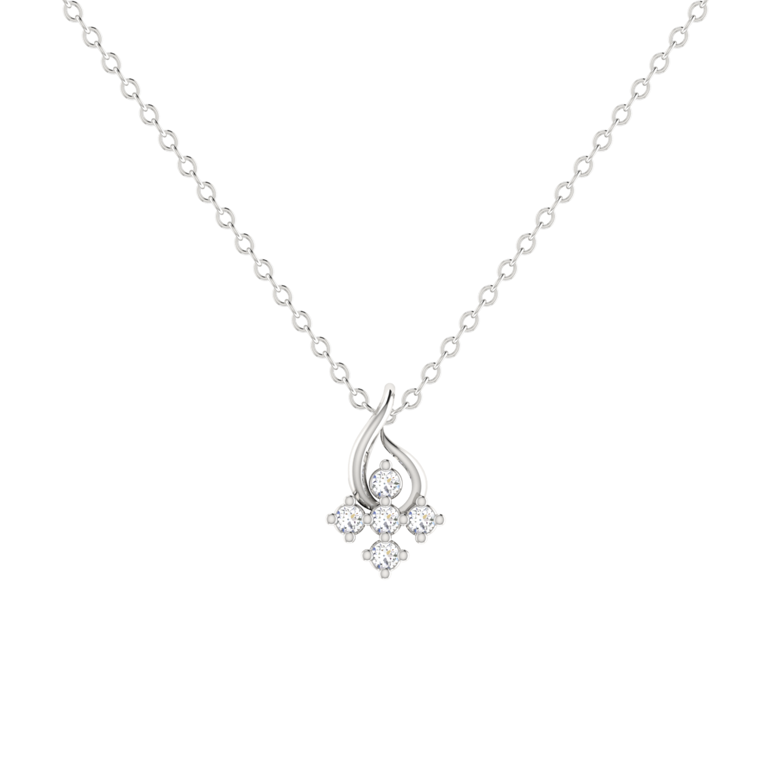 Covenant Swirl Platinum Plated Lab Grown Diamond Pendant
