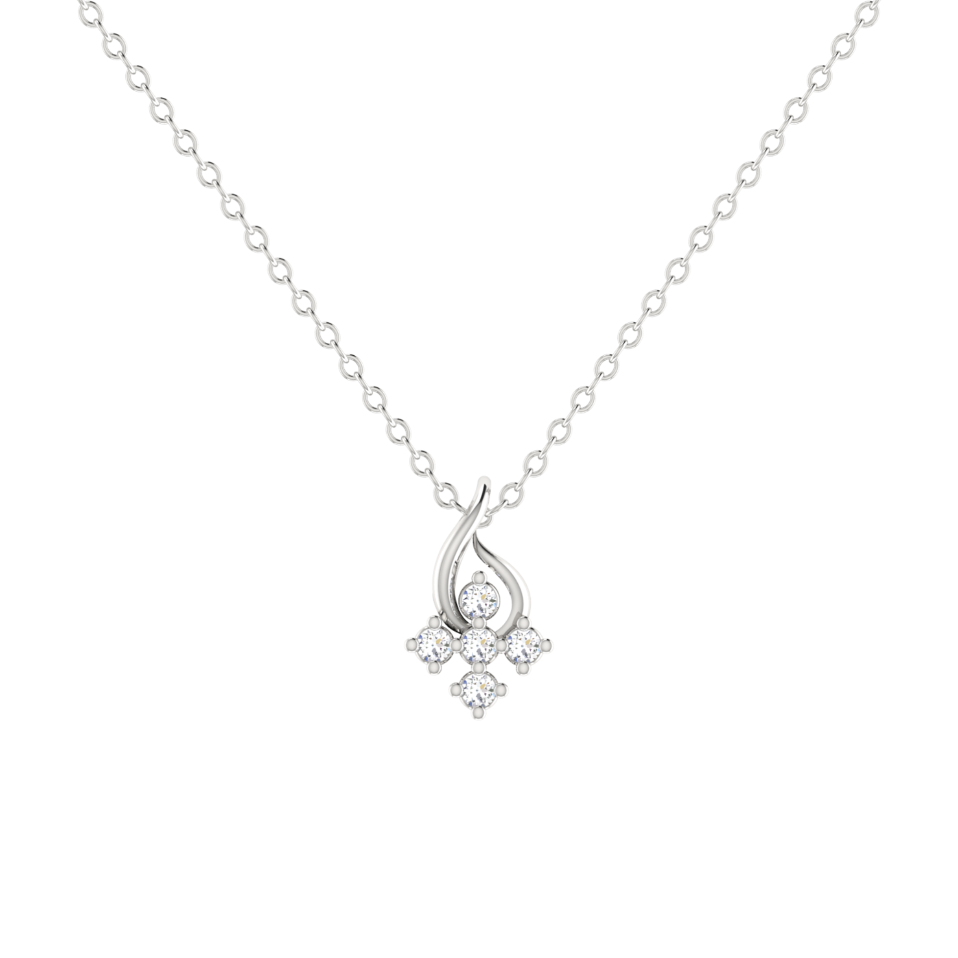 Covenant Swirl Platinum Plated Lab Grown Diamond Pendant
