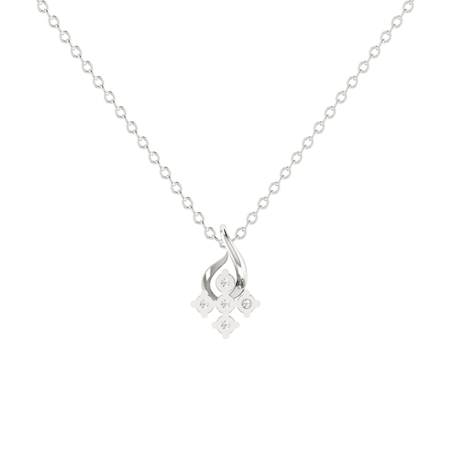 Covenant Swirl Platinum Plated Lab Grown Diamond Pendant