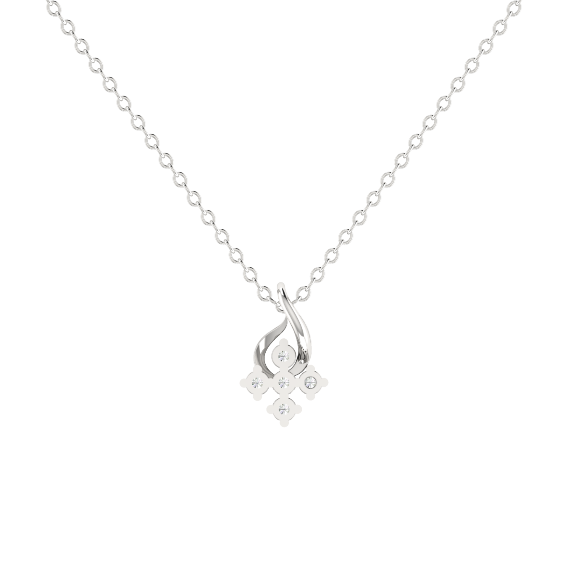 Covenant Swirl Platinum Plated Lab Grown Diamond Pendant
