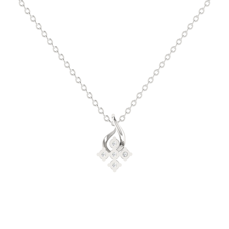 Covenant Swirl Platinum Plated Lab Grown Diamond Pendant