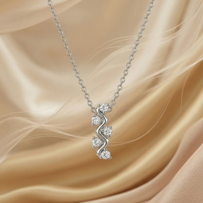 Kira Ripple Platinum Plated Lab Grown Diamond Pendant
