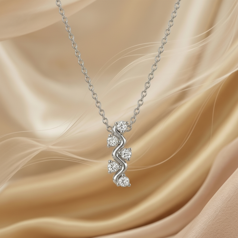 Kira Ripple Platinum Plated Lab Grown Diamond Pendant
