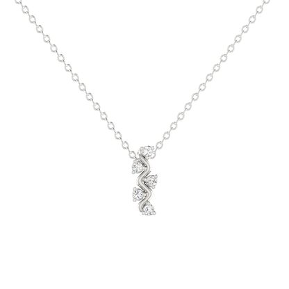 Kira Ripple Platinum Plated Lab Grown Diamond Pendant