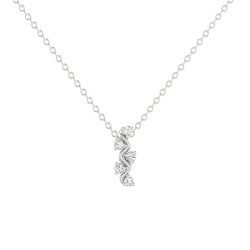 Kira Ripple Platinum Plated Lab Grown Diamond Pendant
