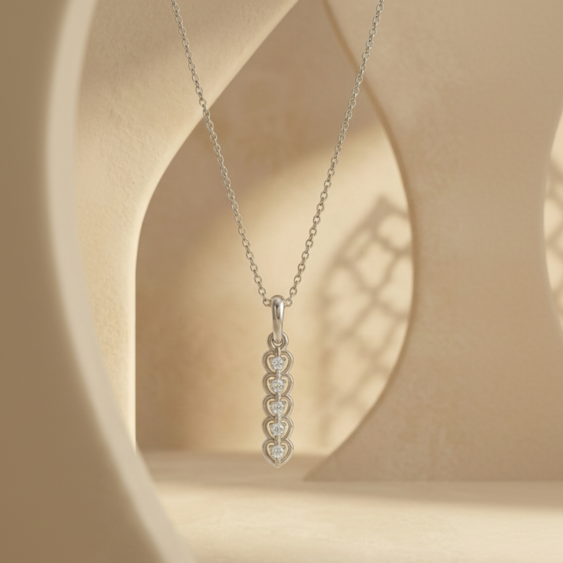 Pillar of Kinship Platinum Plated Lab Grown Diamond Pendant