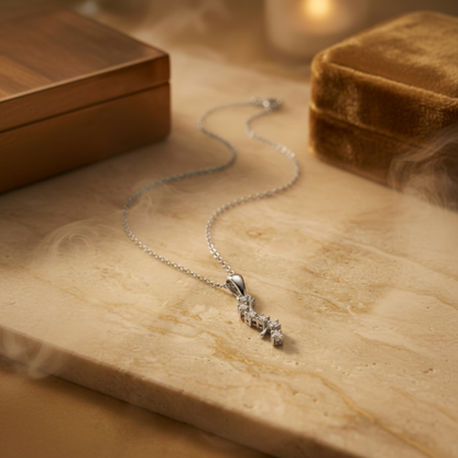 Winding Verve Platinum Plated Lab Grown Diamond Pendant