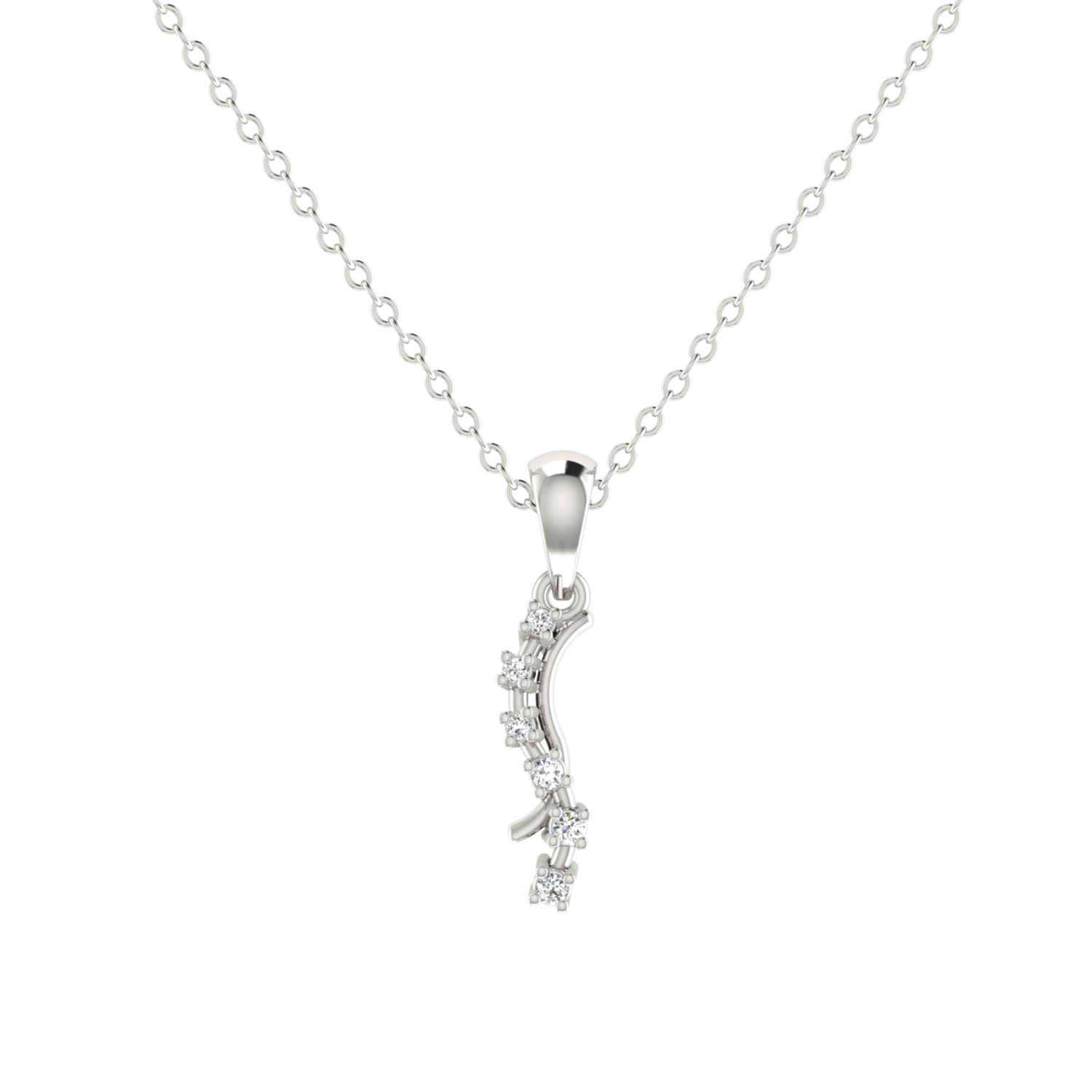 Winding Verve Platinum Plated Lab Grown Diamond Pendant