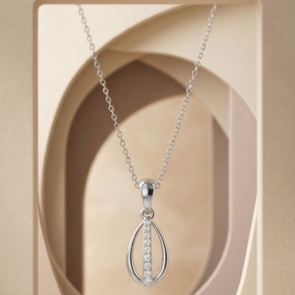 Spire of Verdant Platinum Plated Lab Grown Diamond Pendant