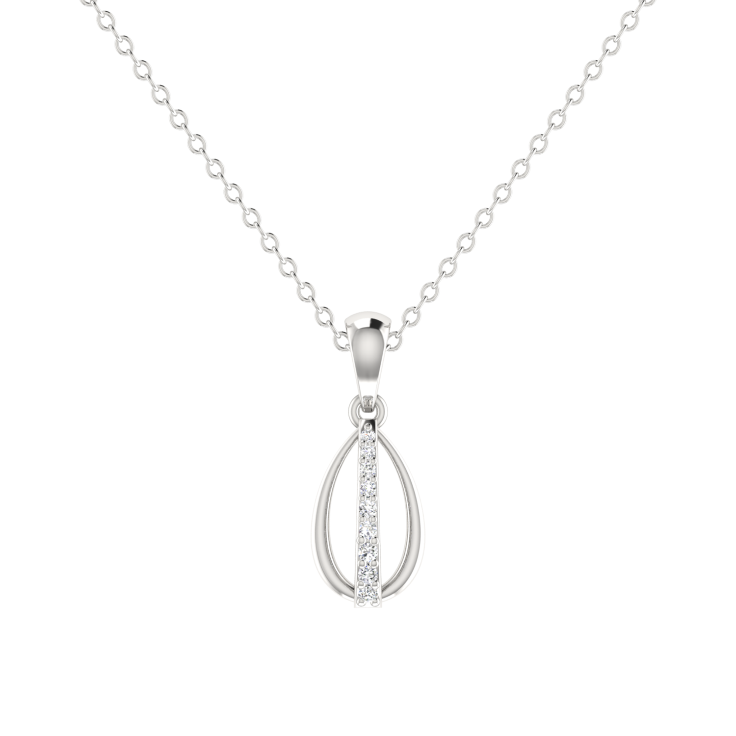 Spire of Verdant Platinum Plated Lab Grown Diamond Pendant