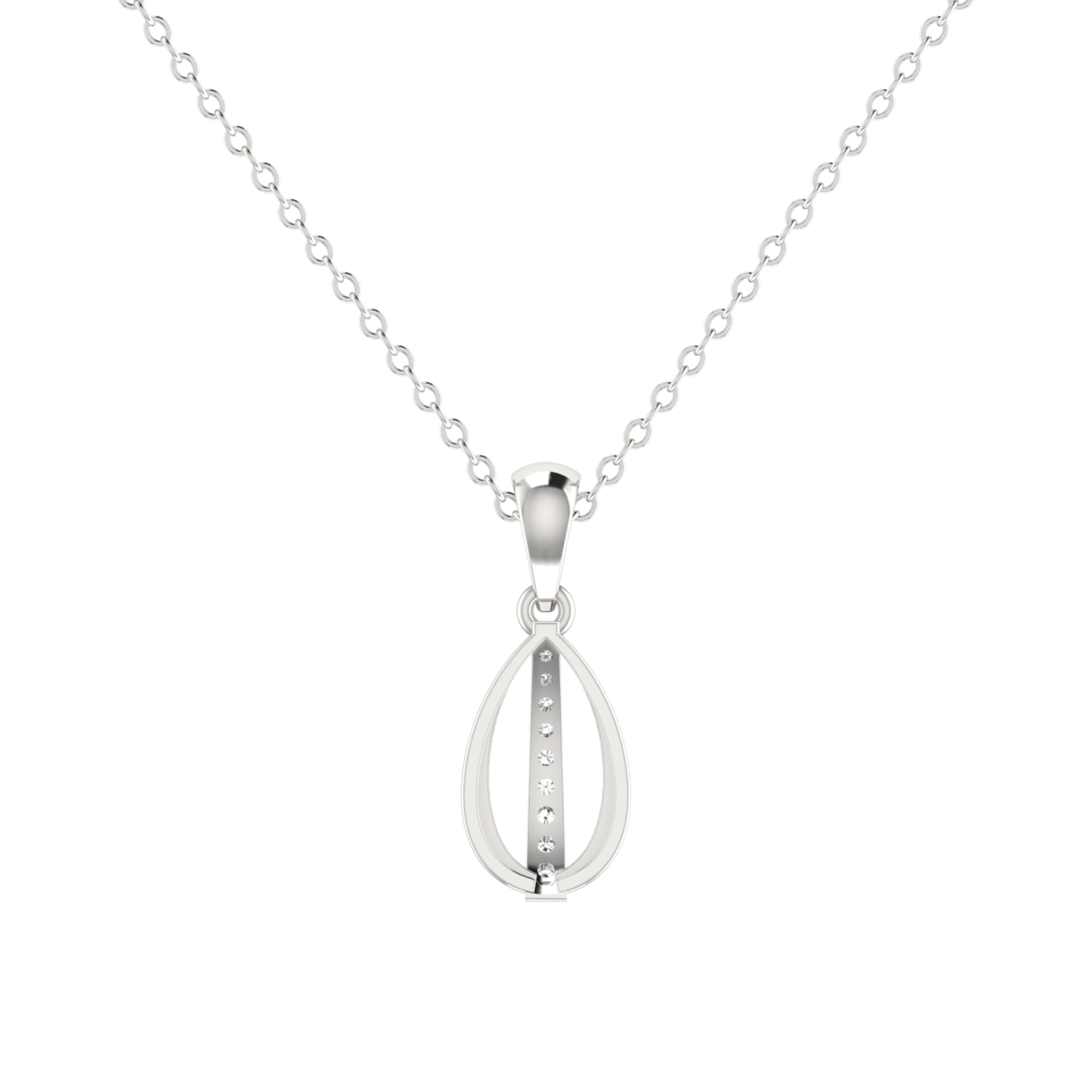 Spire of Verdant Platinum Plated Lab Grown Diamond Pendant