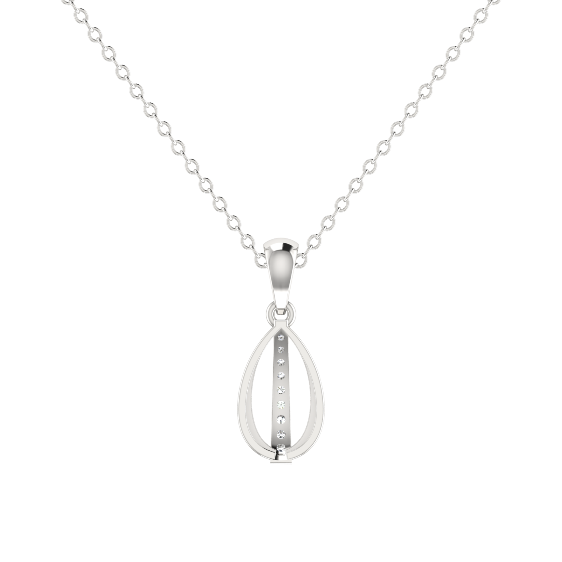Spire of Verdant Platinum Plated Lab Grown Diamond Pendant