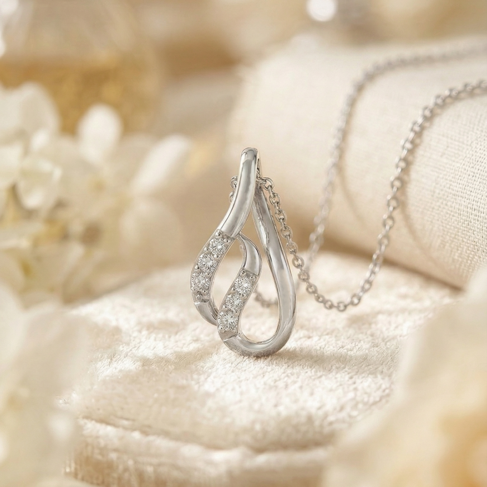 Glidex Tier Platinum Plated Lab Grown Diamond Pendant