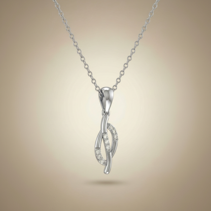 Olyra Tangle Platinum Plated Lab Grown Diamond Pendant