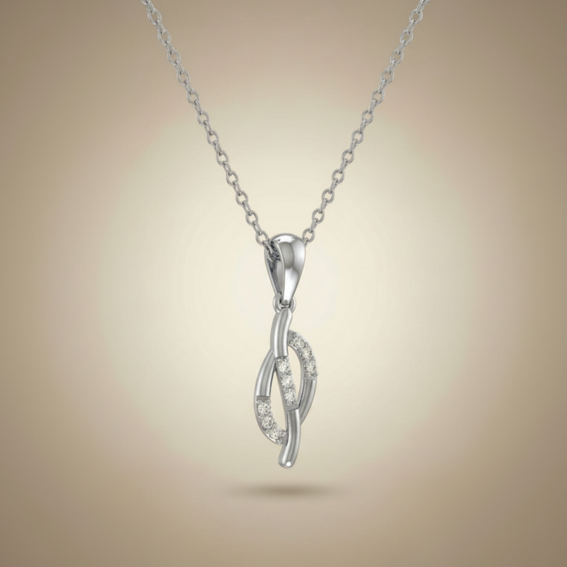 Olyra Tangle Platinum Plated Lab Grown Diamond Pendant