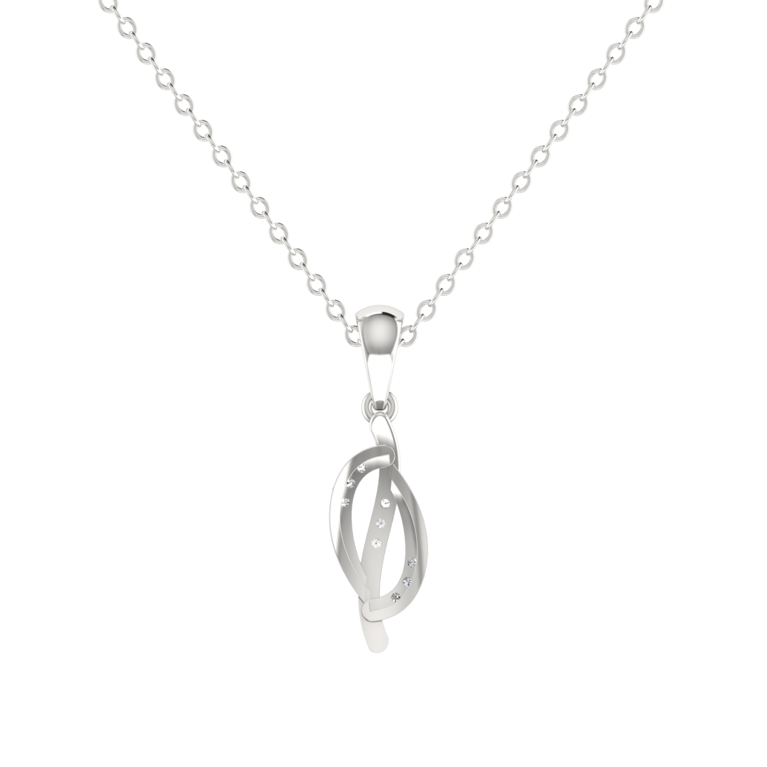 Olyra Tangle Platinum Plated Lab Grown Diamond Pendant