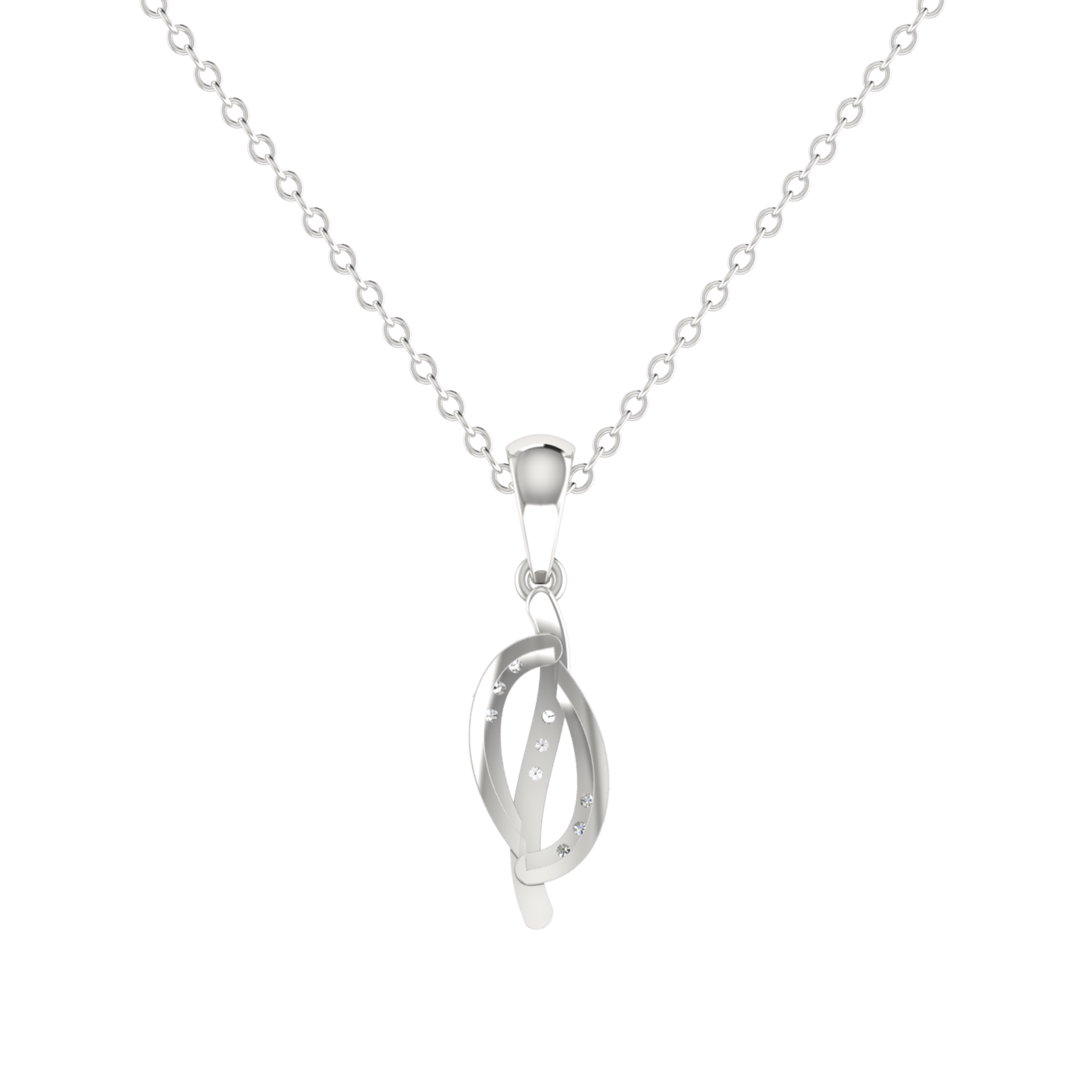 Olyra Tangle Platinum Plated Lab Grown Diamond Pendant