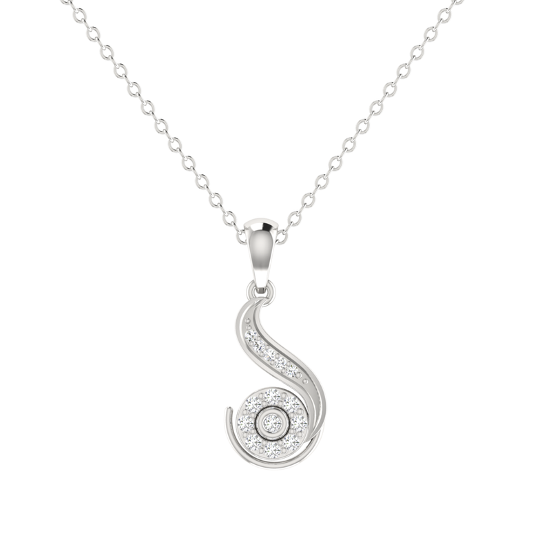 Nautilus Whisper Platinum Plated Lab Grown Diamond Pendant