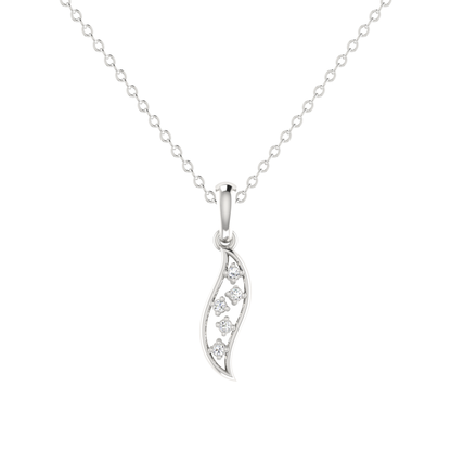 Fiddlehead Platinum Plated Lab Grown Diamond Pendant