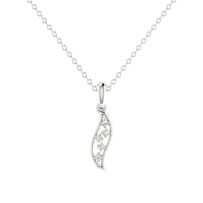 Fiddlehead Platinum Plated Lab Grown Diamond Pendant