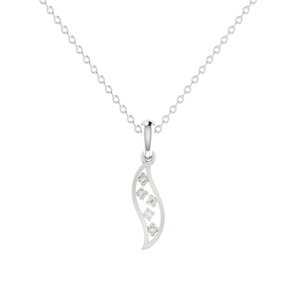 Fiddlehead Platinum Plated Lab Grown Diamond Pendant