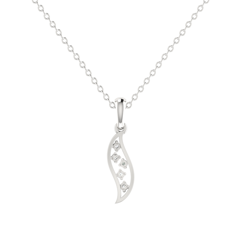 Fiddlehead Platinum Plated Lab Grown Diamond Pendant