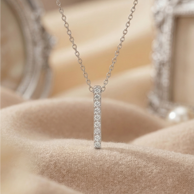 Lumen Stick Platinum Plated Lab Grown Diamond Pendant