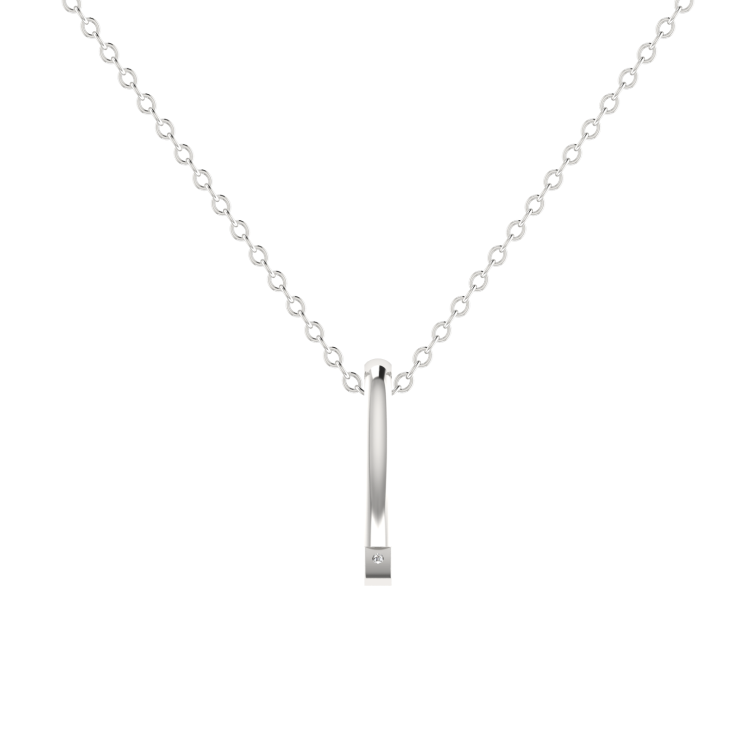 Lumen Stick Platinum Plated Lab Grown Diamond Pendant