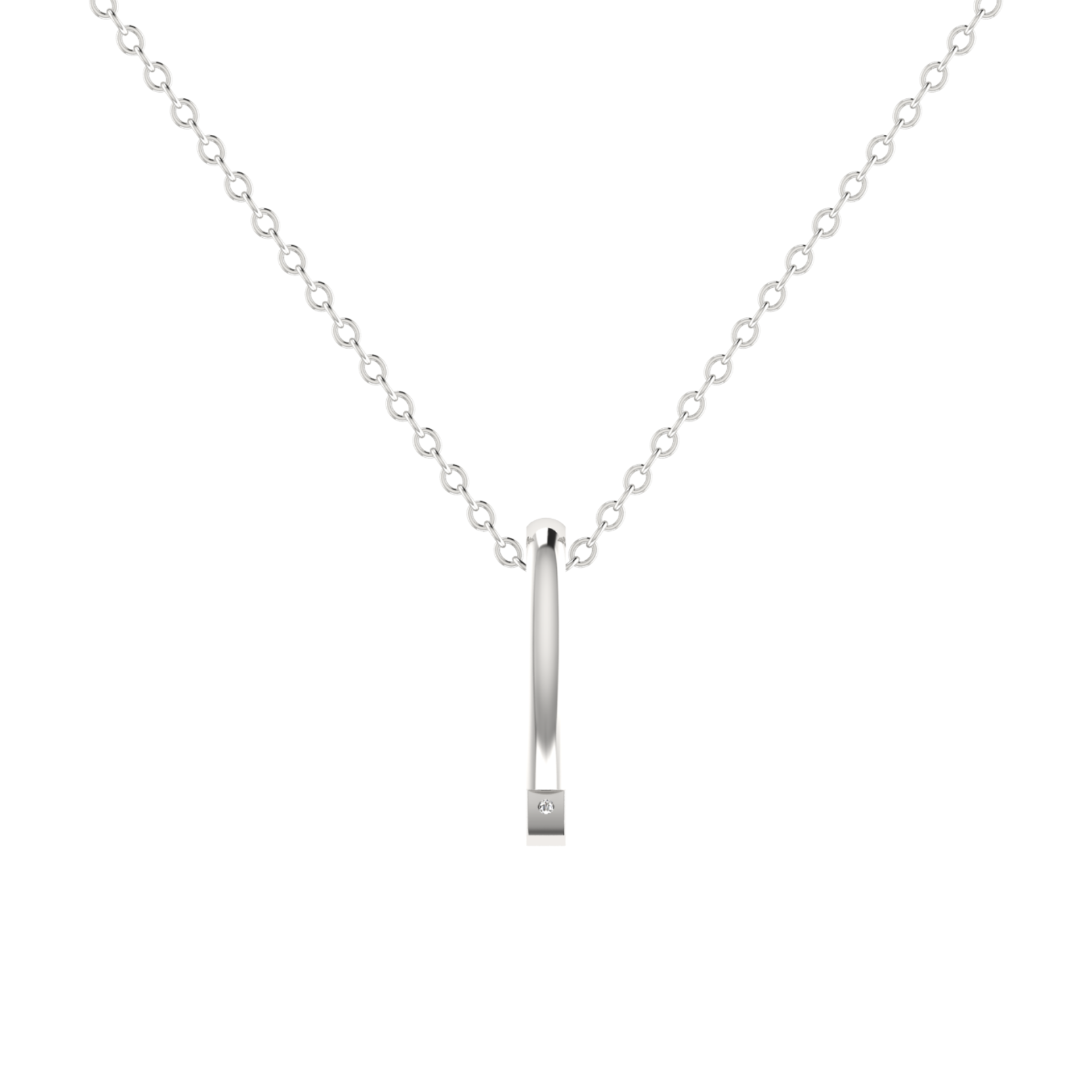 Lumen Stick Platinum Plated Lab Grown Diamond Pendant