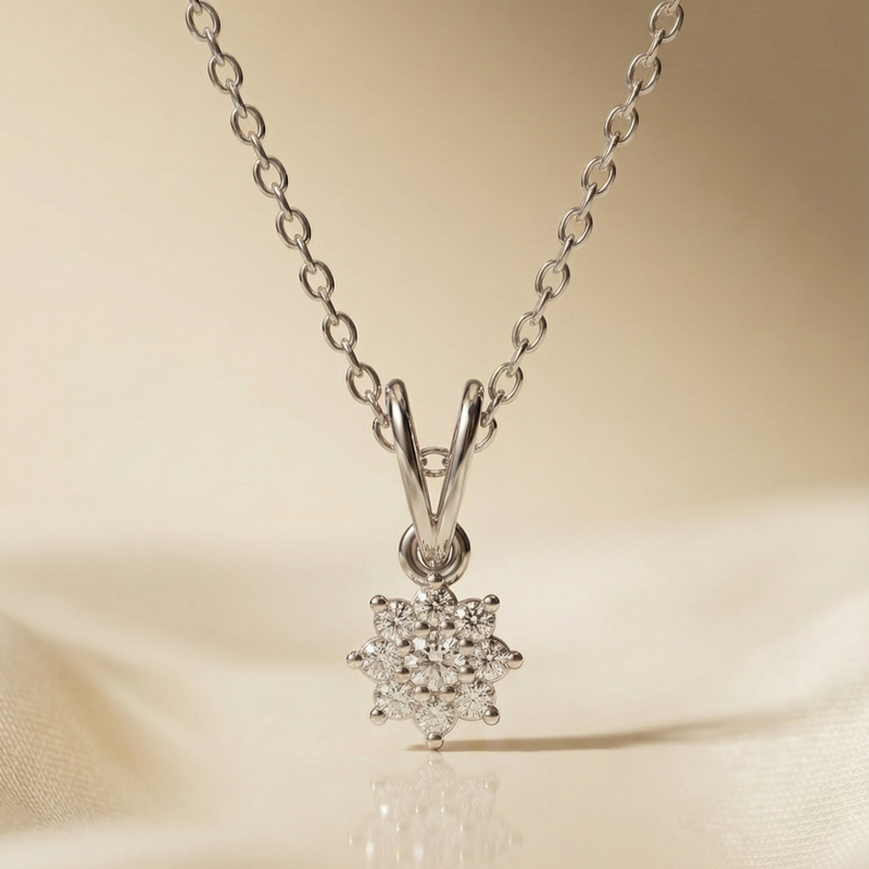 Novis Ray Platinum Plated Lab Grown Diamond Pendant