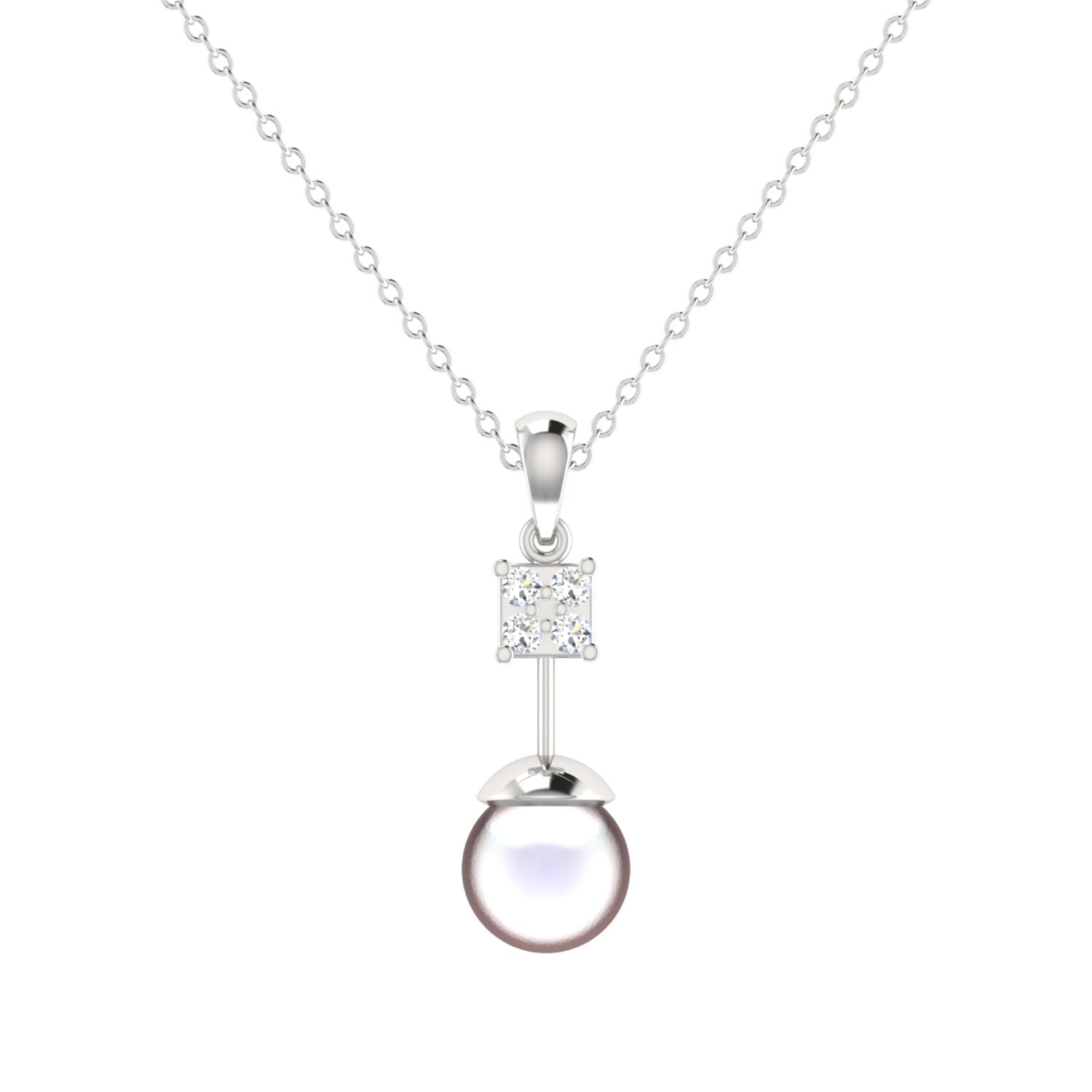 Pearlspire Platinum Plated Lab Grown Diamond Pendant