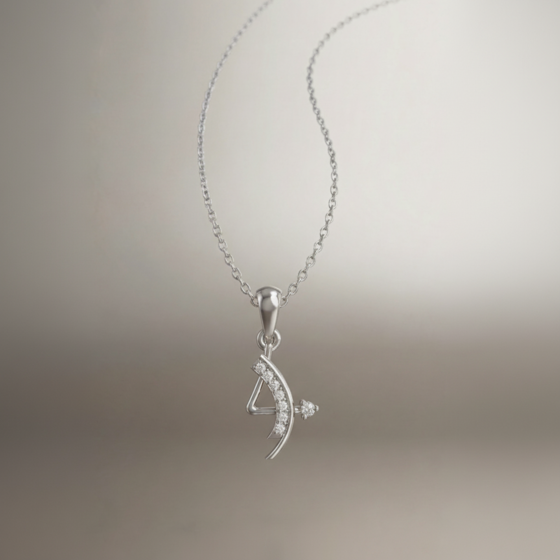 Xylo Valen Platinum Plated Lab Grown Diamond Pendant