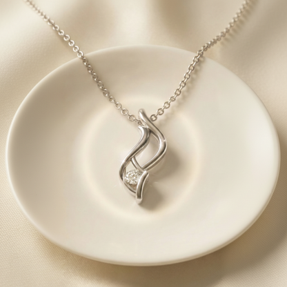 Zenora Drift Platinum Plated Lab Grown Diamond Pendant