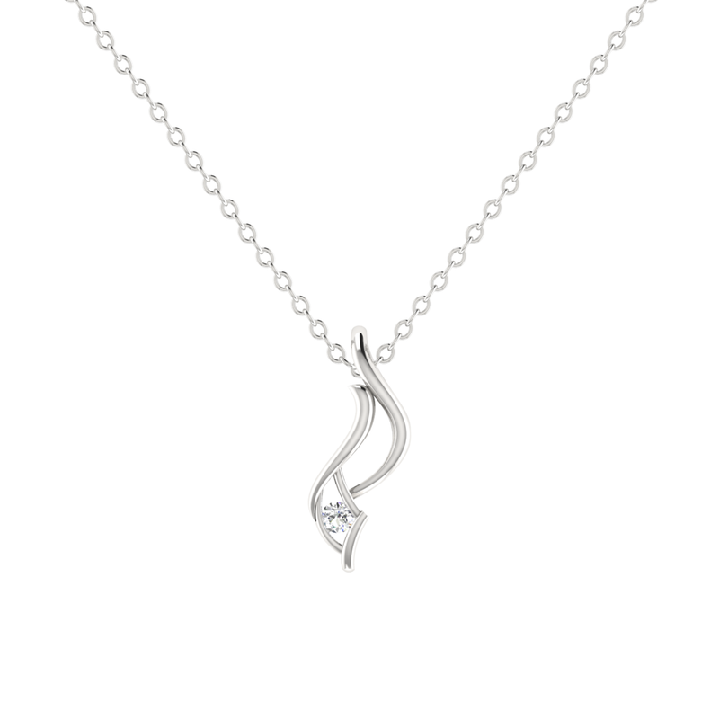 Zenora Drift Platinum Plated Lab Grown Diamond Pendant