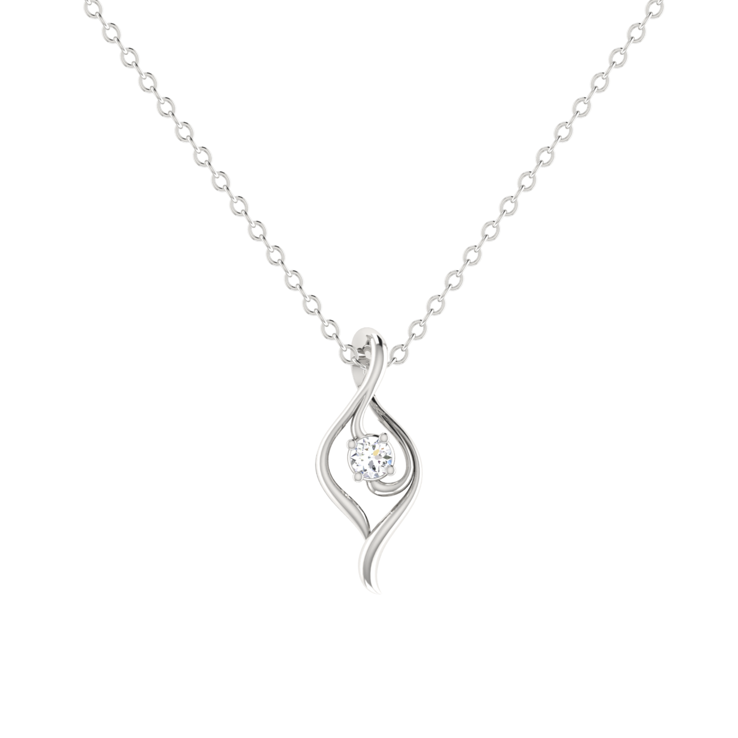 Spindle Platinum Plated Lab Grown Diamond Pendant