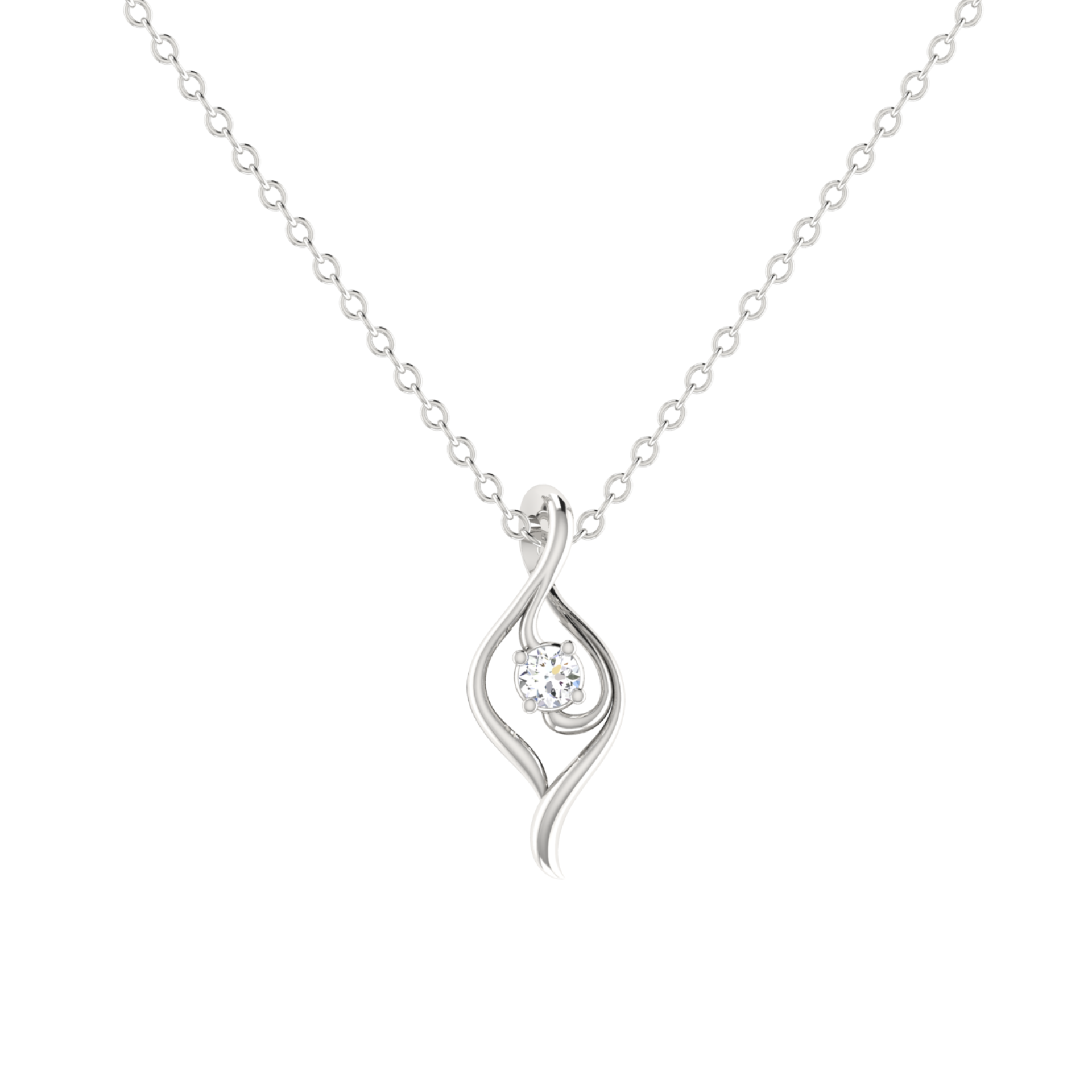 Spindle Platinum Plated Lab Grown Diamond Pendant