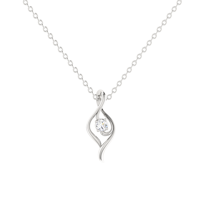 Spindle Platinum Plated Lab Grown Diamond Pendant
