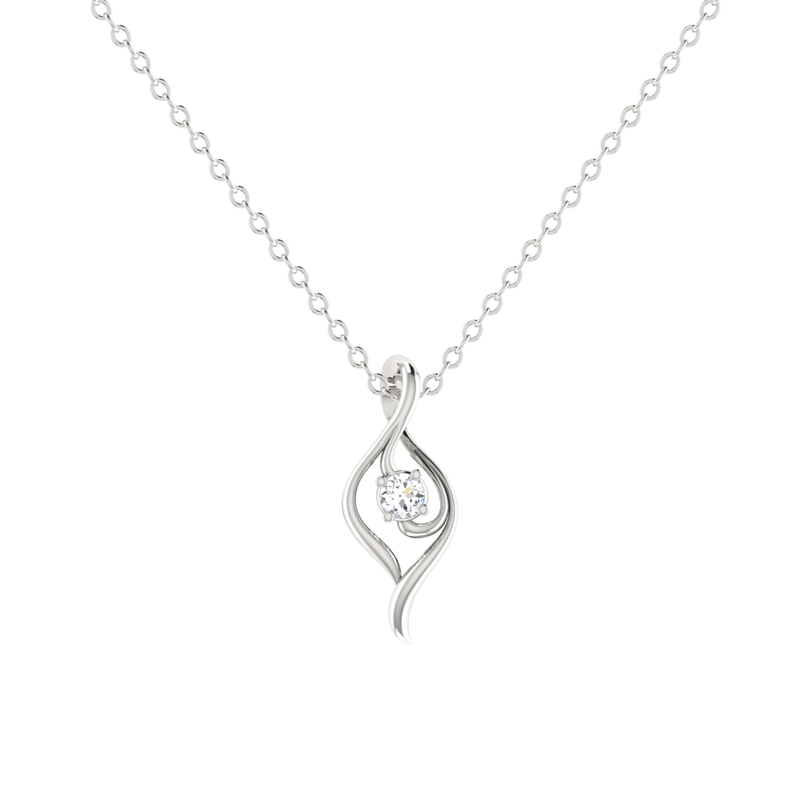 Spindle Platinum Plated Lab Grown Diamond Pendant