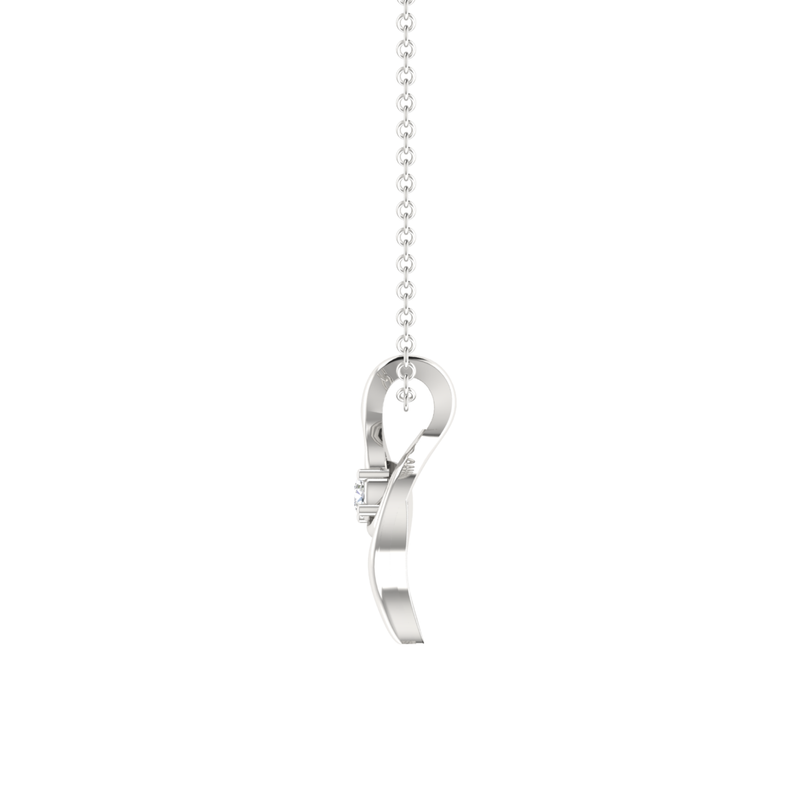 Spindle Platinum Plated Lab Grown Diamond Pendant